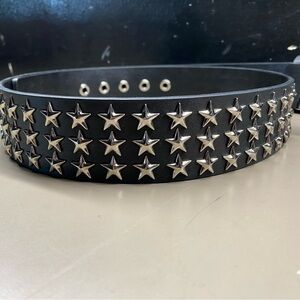 New with Tags Unisex Hot Topic Chrome Stud Stars Rocker Biker Belt Size X-Large